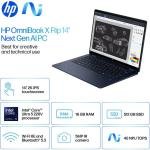 HP Omnibook X-Flip 14-FM0013DX Laptop, 14" 2K IPS LED Touch Display, Intel Core Ultra 5 226V Processor, 16GB RAM, 512GB SSD, Intel Arc 130V Graphics, ENG Keyboard, Win11, Atmospheric Blue | B5UJ1UA