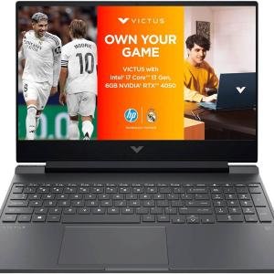 HP Victus 15-FA2104TX Gaming Laptop, 15.6" FHD IPS 144Hz Display, Intel Core i7-13620H, 16GB RAM, 512GB SSD, GeForce RTX 4050 6GB GPU, English Keyboard, Windows 11 Home, Black | C25VQPA