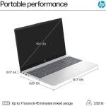 HP 15-fd0127dx Laptop PC, 15.6" FHD IPS Touch Display, Intel Core 7 150U Processor, 16GB RAM, 512GB SSD, Intel Graphics, English Keyboard, Windows 11 Home, Silver | B4HN8UA