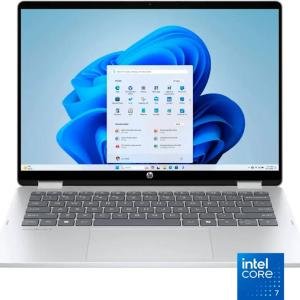HP OmniBook 5 Flip Laptop, 14" 2K IPS Touch Display, Intel Core 7 Series 1 Processor, 16GB RAM, 512GB SSD, Intel Graphics, English keyboard, Windows 11 Home, Glacier Silver | B86Q7UA#ABA