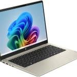 HP OmniBook 3 Laptop, 14" 2K Touchscreen Display, Snapdragon X X1-26-100, 16GB RAM, 512GB SSD, Qualcomm Adreno Graphics, English Keyboard, Windows 11 Home, Warm Gold | D0ZY2UA